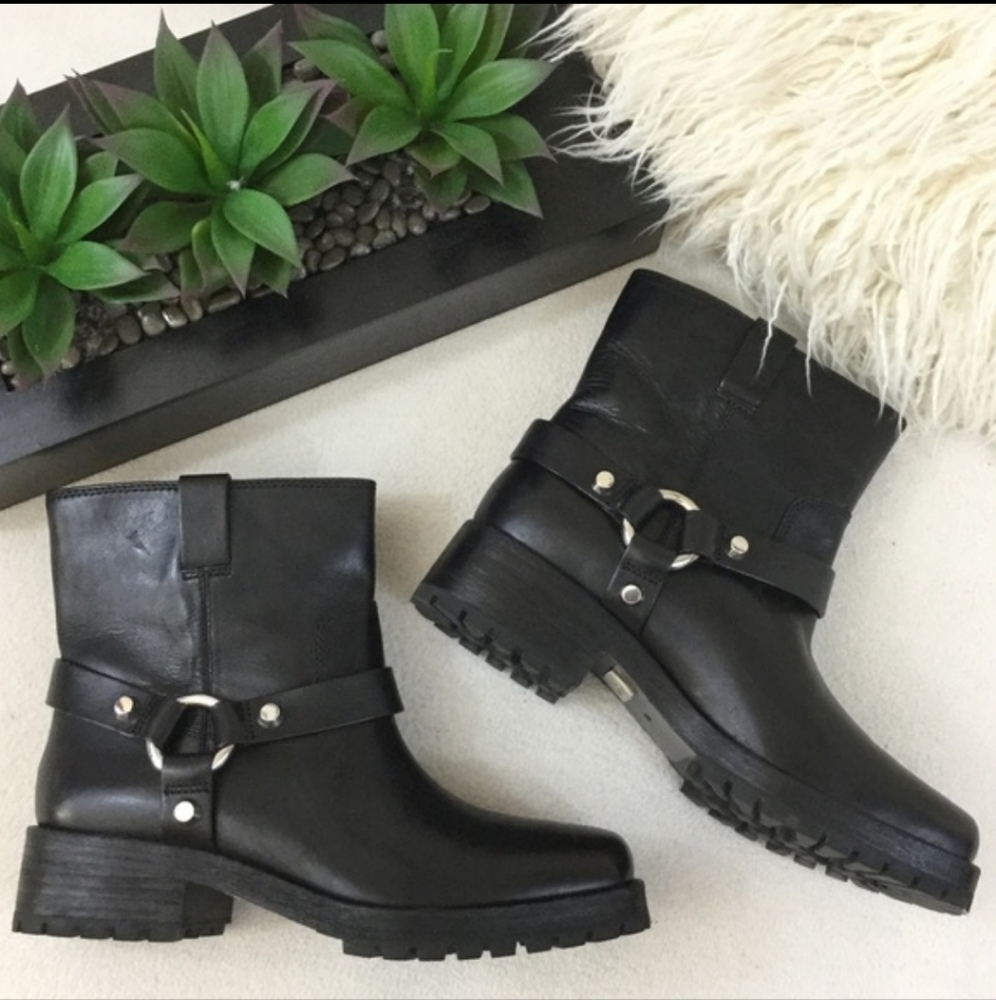 Leather studded moto boots Michael Kors